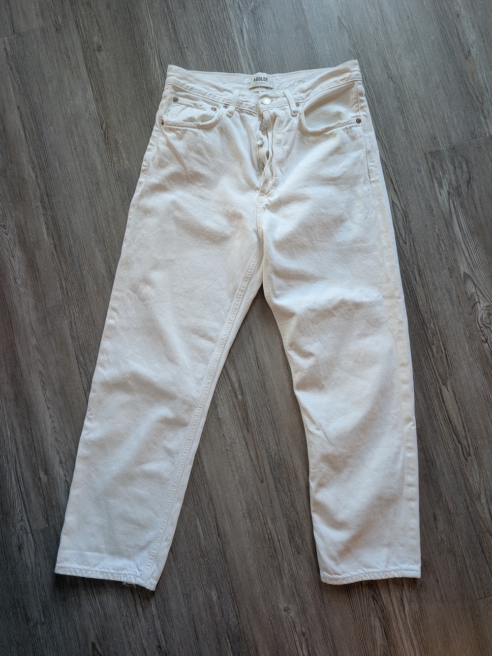 AGOLDE Women's 90s Crop White Denim Jeans, 26